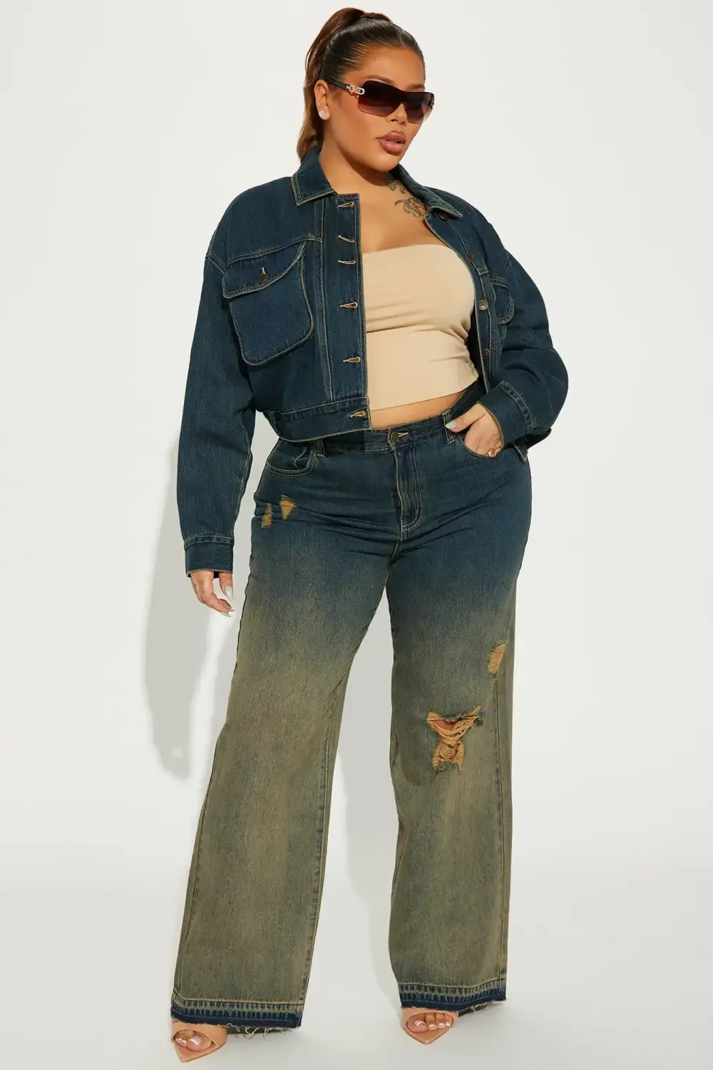 Westley Tinted Baggy Jeans - Dark Wash