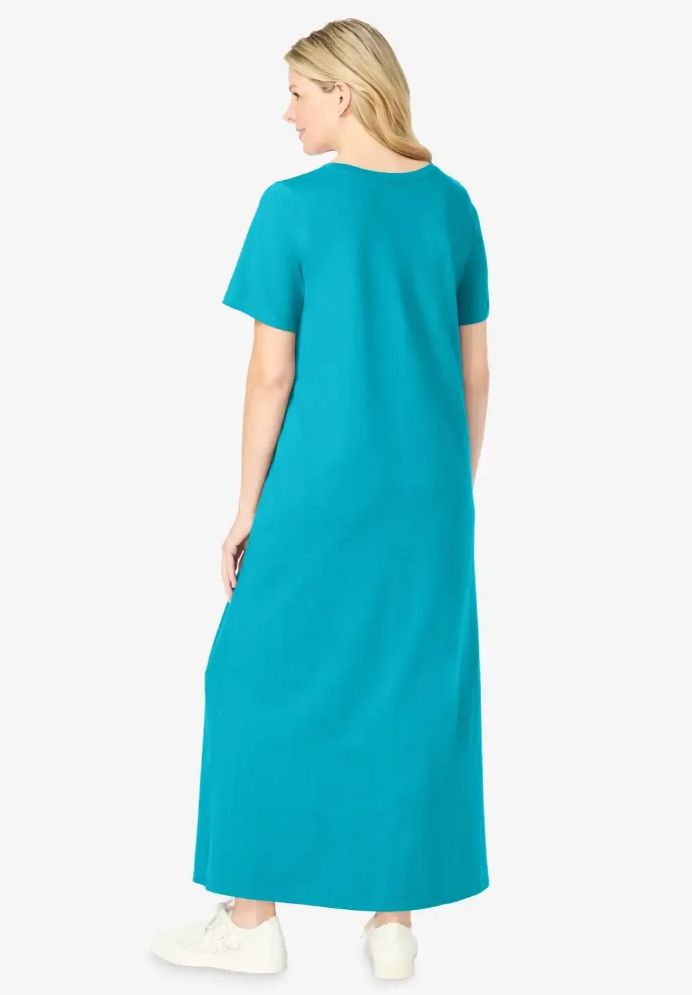 Perfect Short-Sleeve Scoopneck Maxi Tee Dress