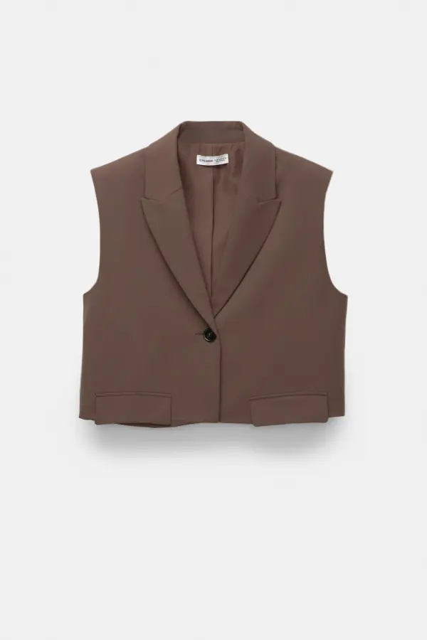 Cropped suit vest