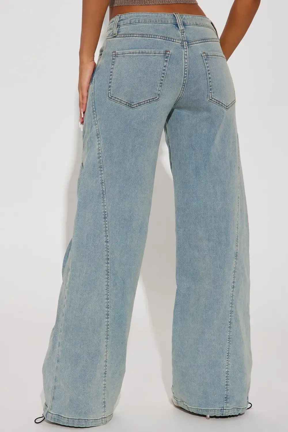 No Distractions Ruched Tinted Jeans - Light Wash