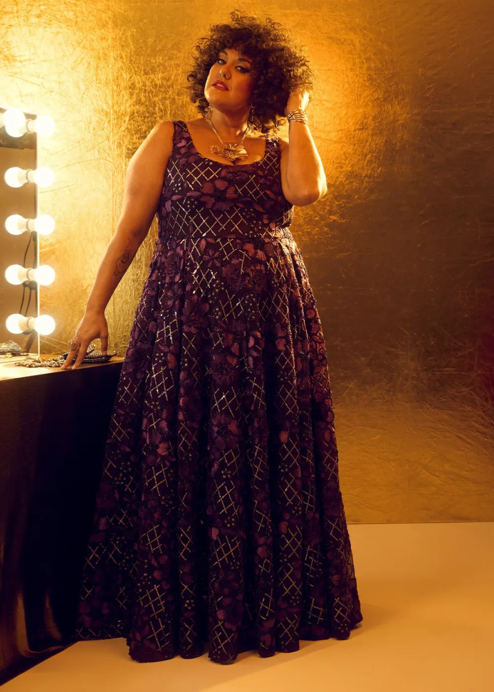 Candlelight Sequin Flower Gown
