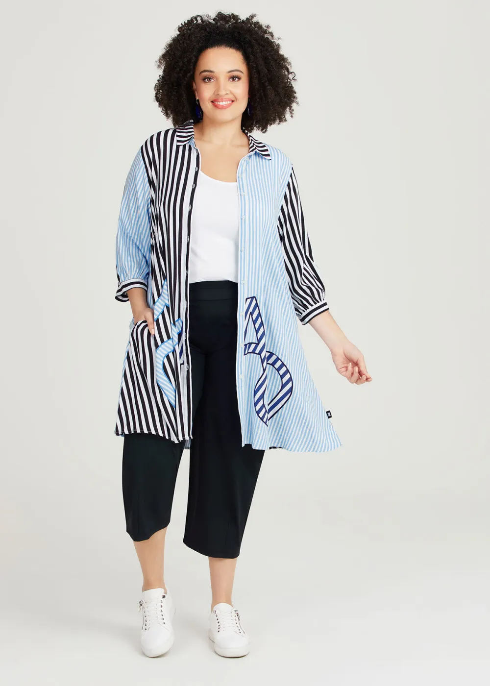 Natural Stripe Shirt Dress
