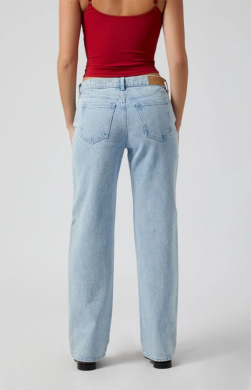 PacSun Jordyn Low Rise Straight Leg Jeans Light Indigo