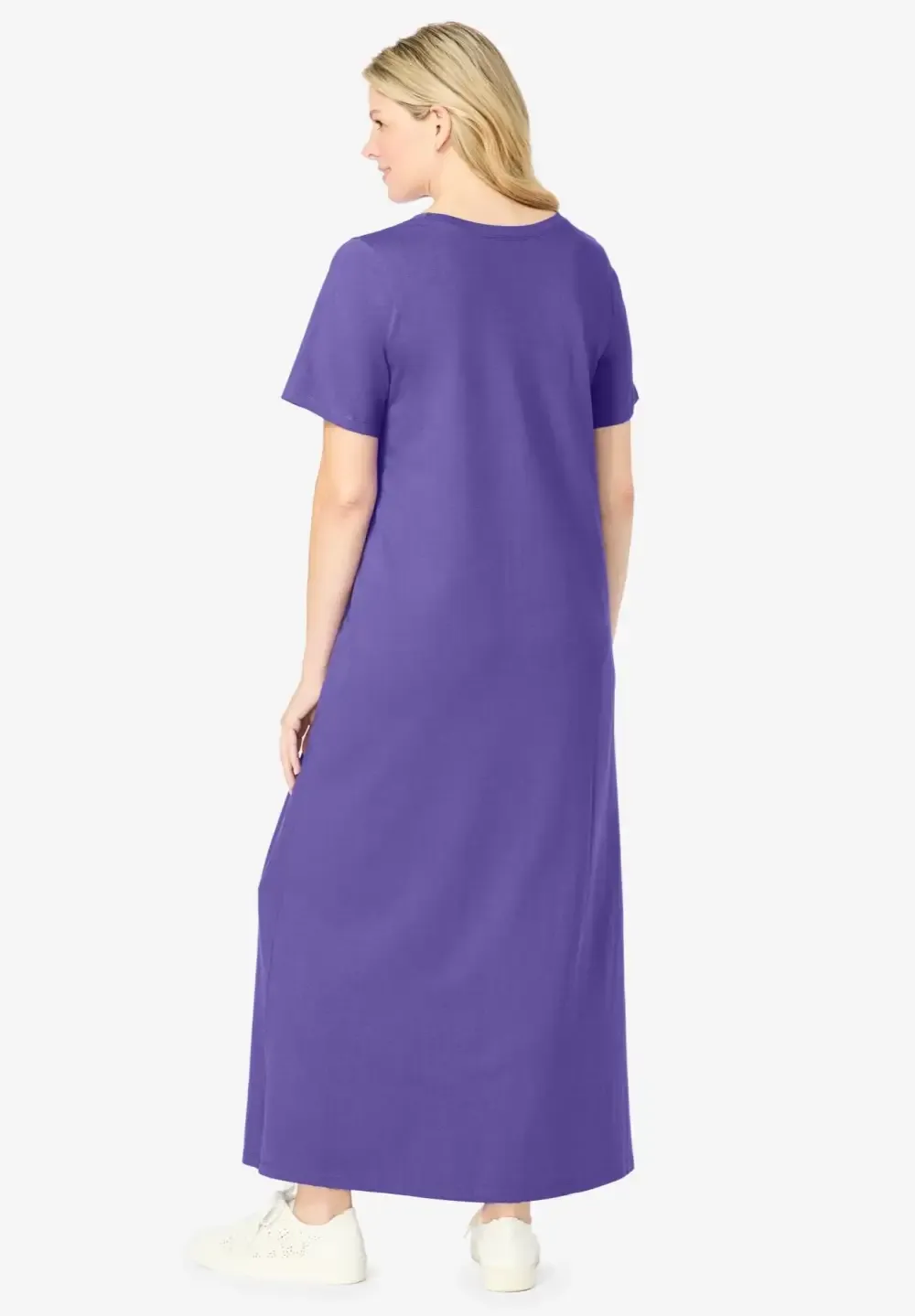 Perfect Short-Sleeve Scoopneck Maxi Tee Dress