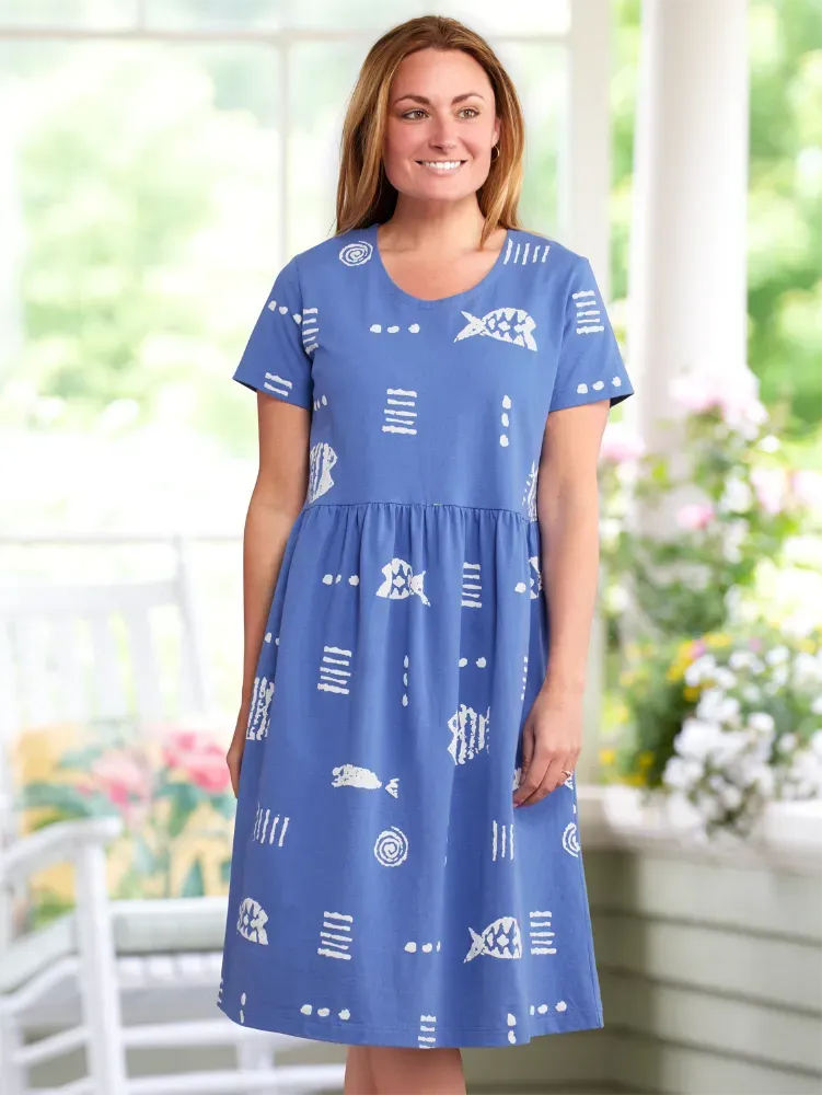 M.MAC Rock Fish Easy-Fit Cotton Knit Dress
