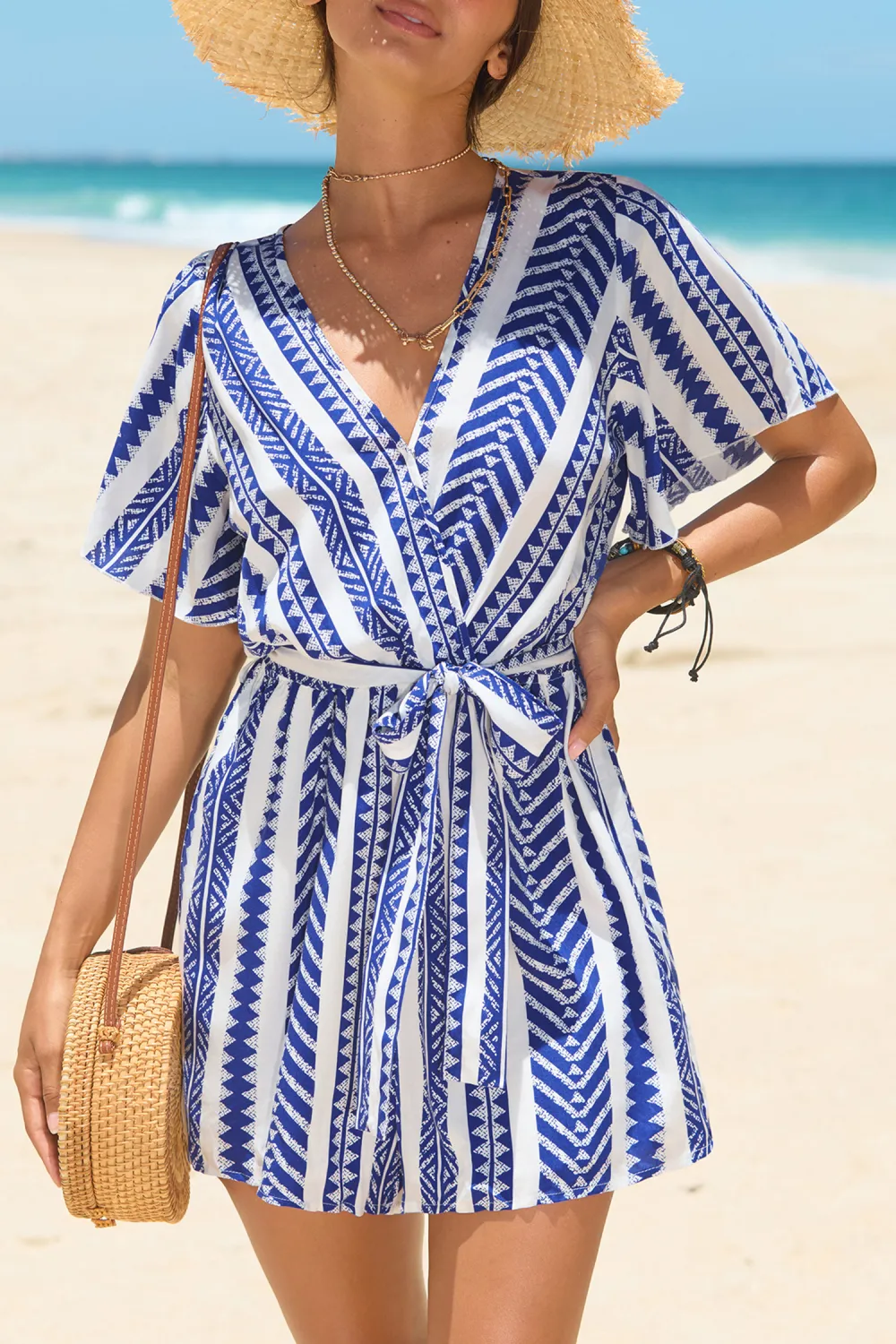 Mykonos Coastline Geo Romper