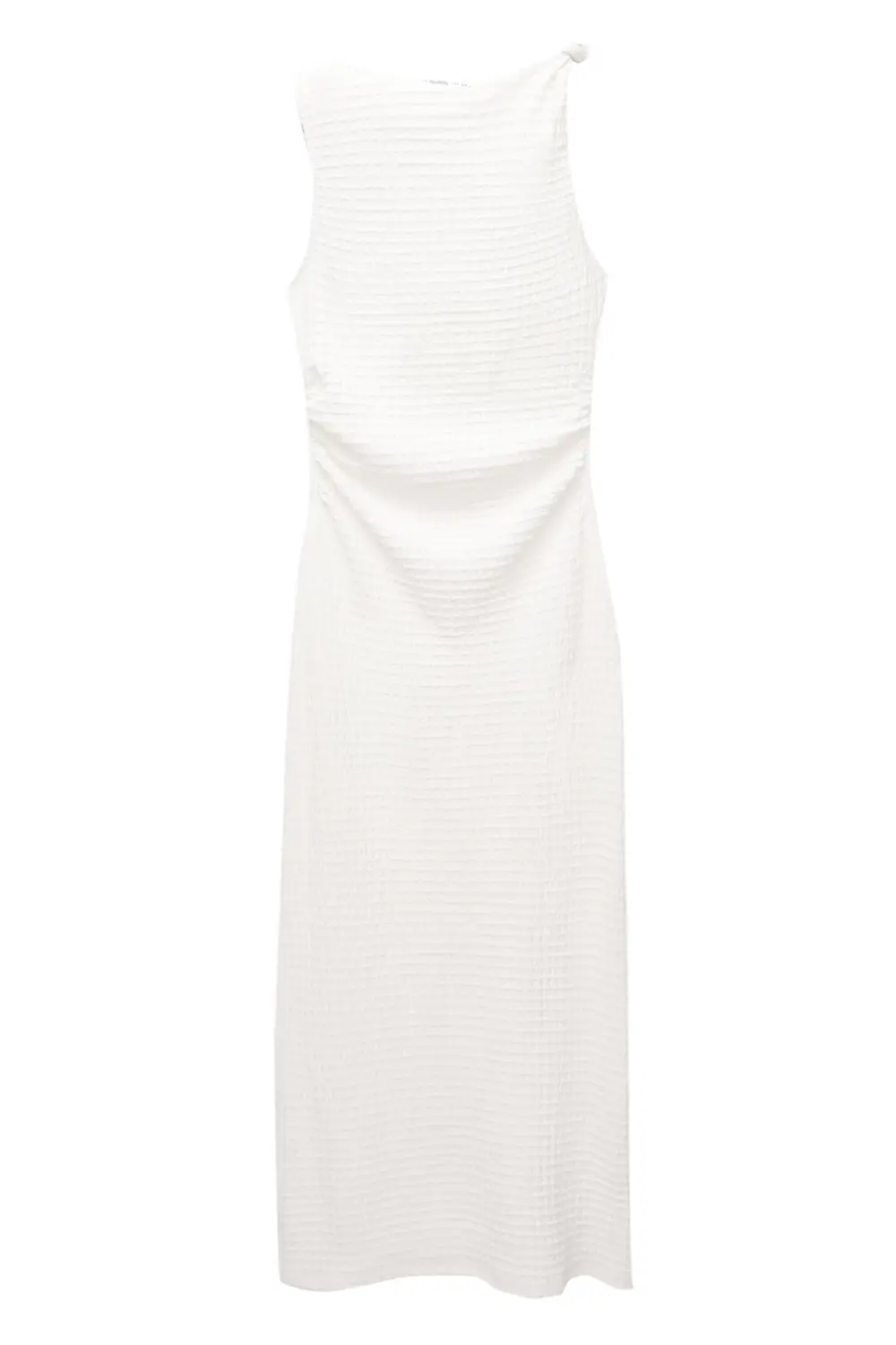 Vestido midi efecto arrugado