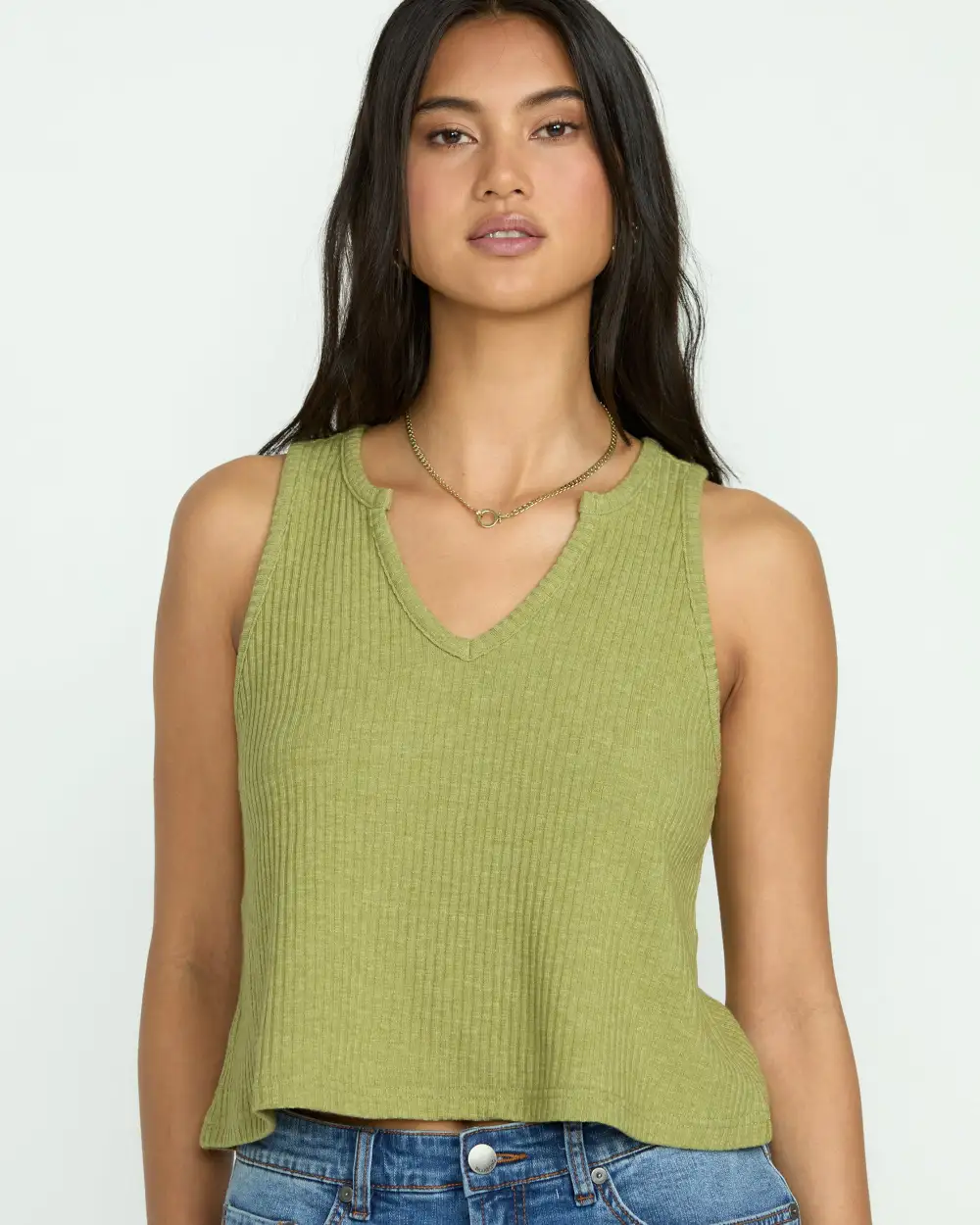 Aya Sun Knit Tank - Avocado