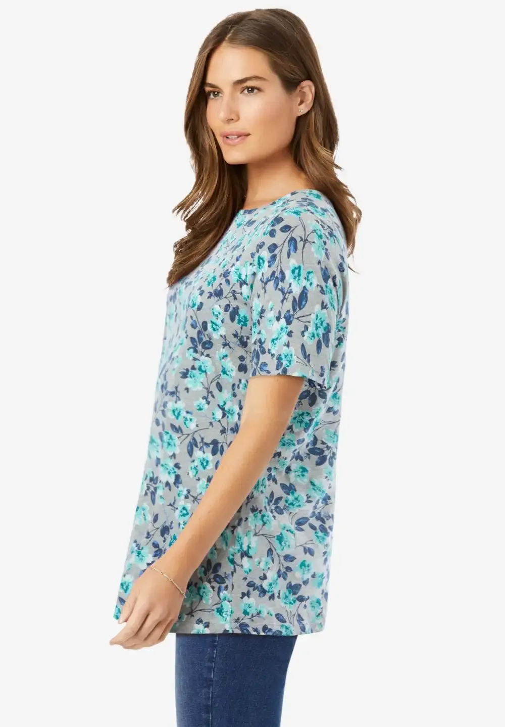 Perfect Printed Short-Sleeve Crewneck Tee