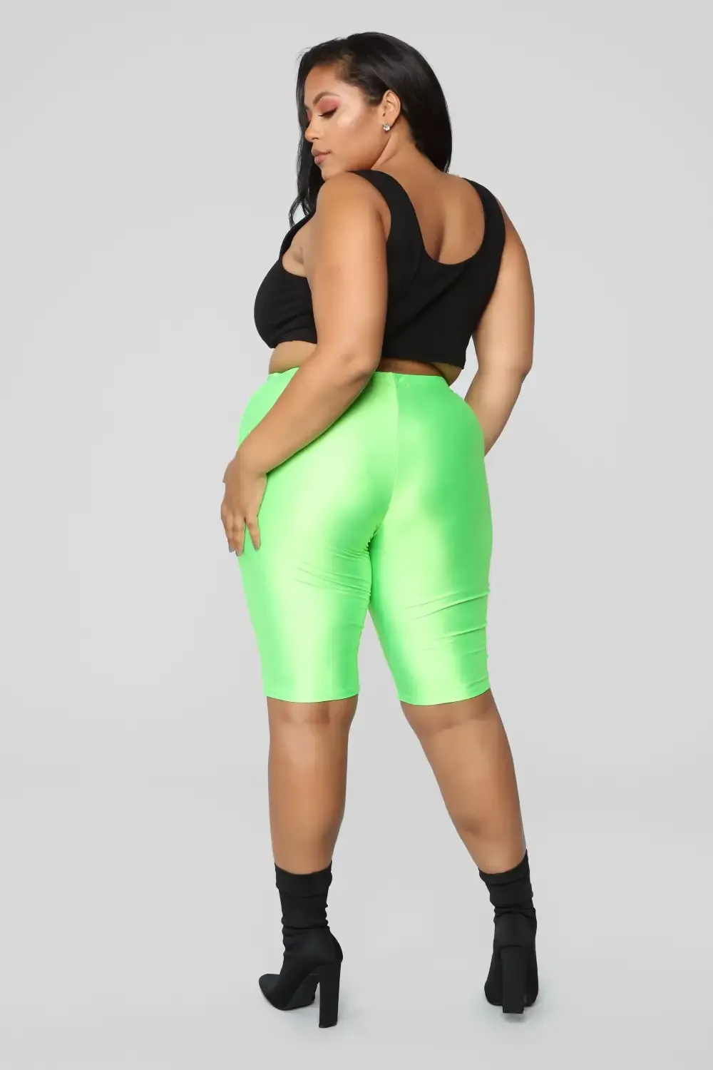 Curves For Days Biker Shorts - Neon Green