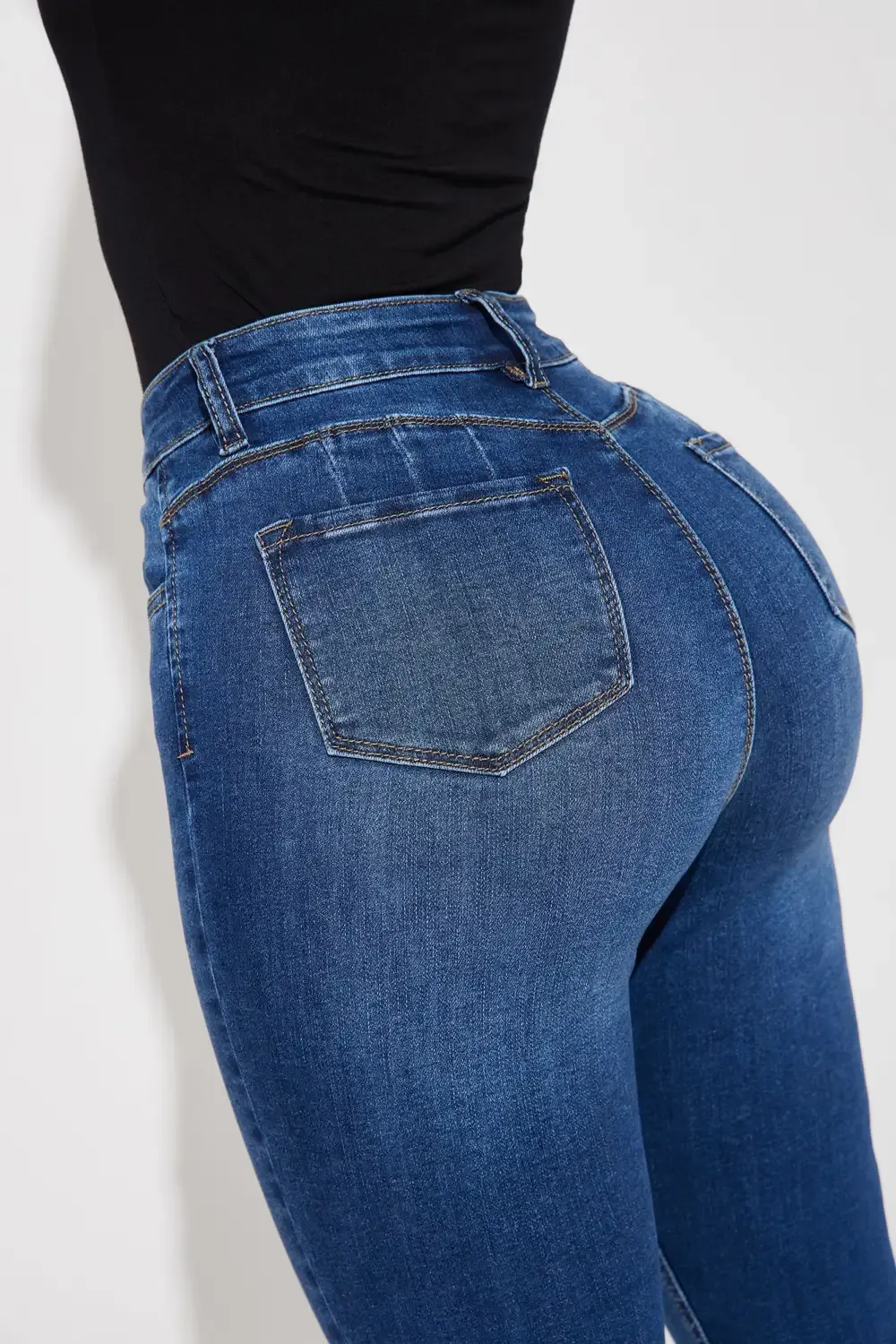 Lia Super Soft Ripped Booty Lifter Skinny Jeans - Medium Wash