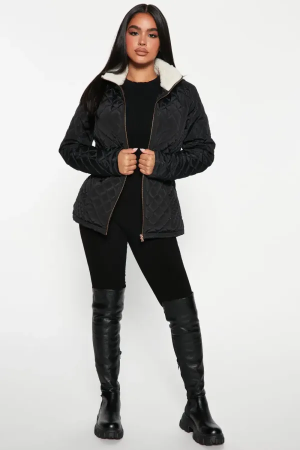 Quit Tripping Quilted Jacket - Black