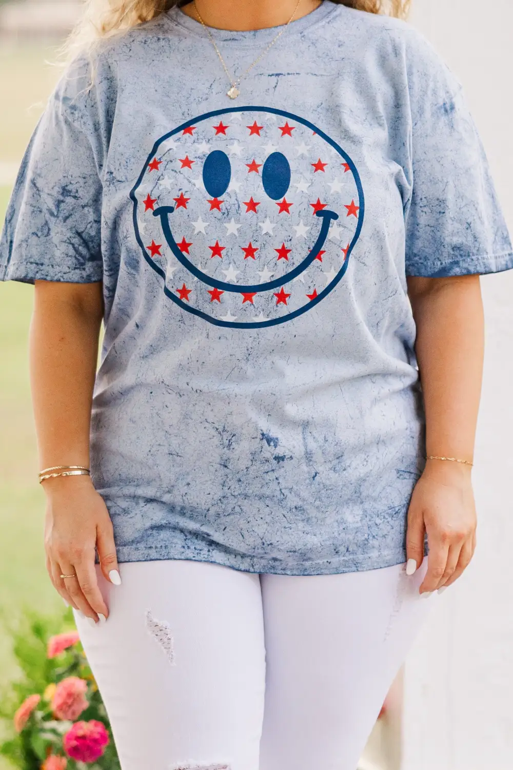 Comfort Colors: Stars Make Me Smile Tee, Ocean Colorblast