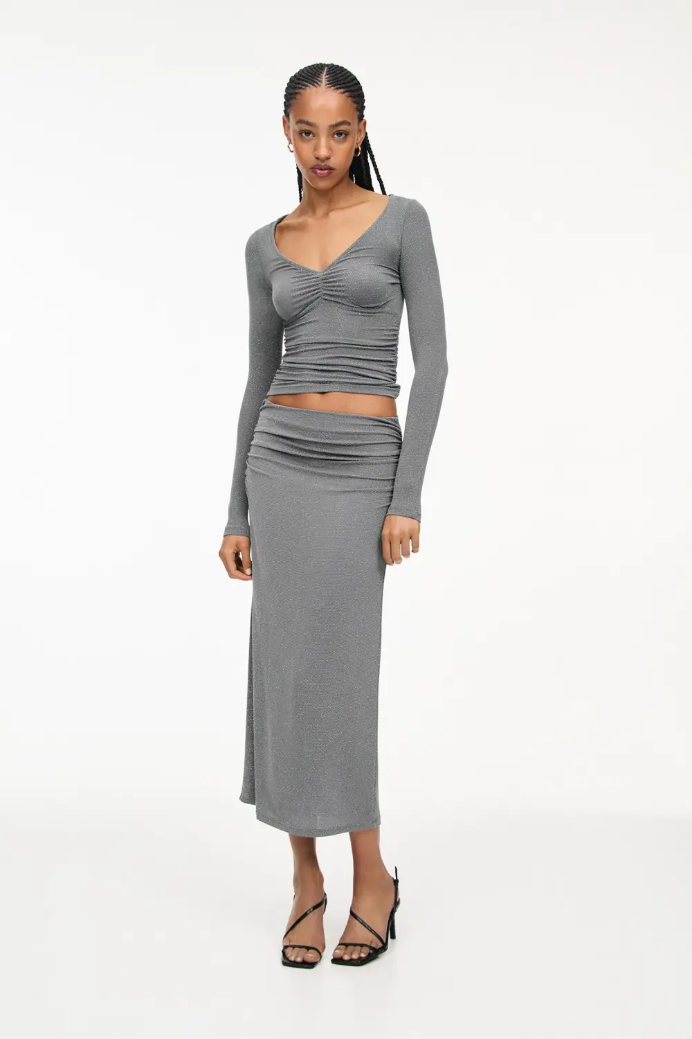 Shimmery top with gathering