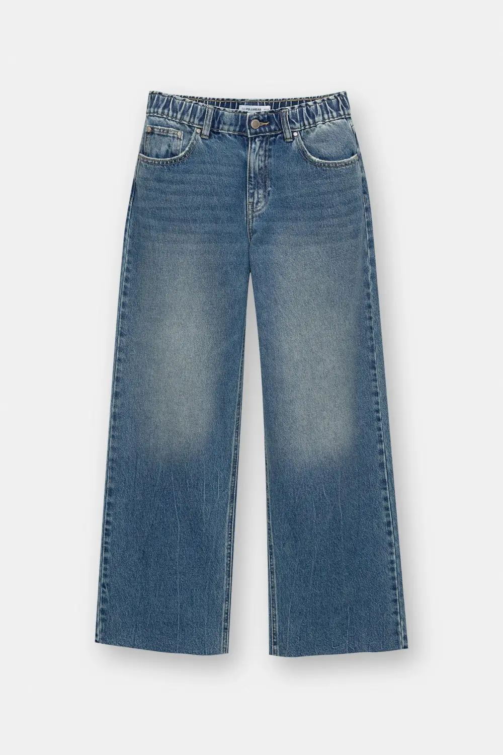 Jeans baggy wide leg cintura elástica