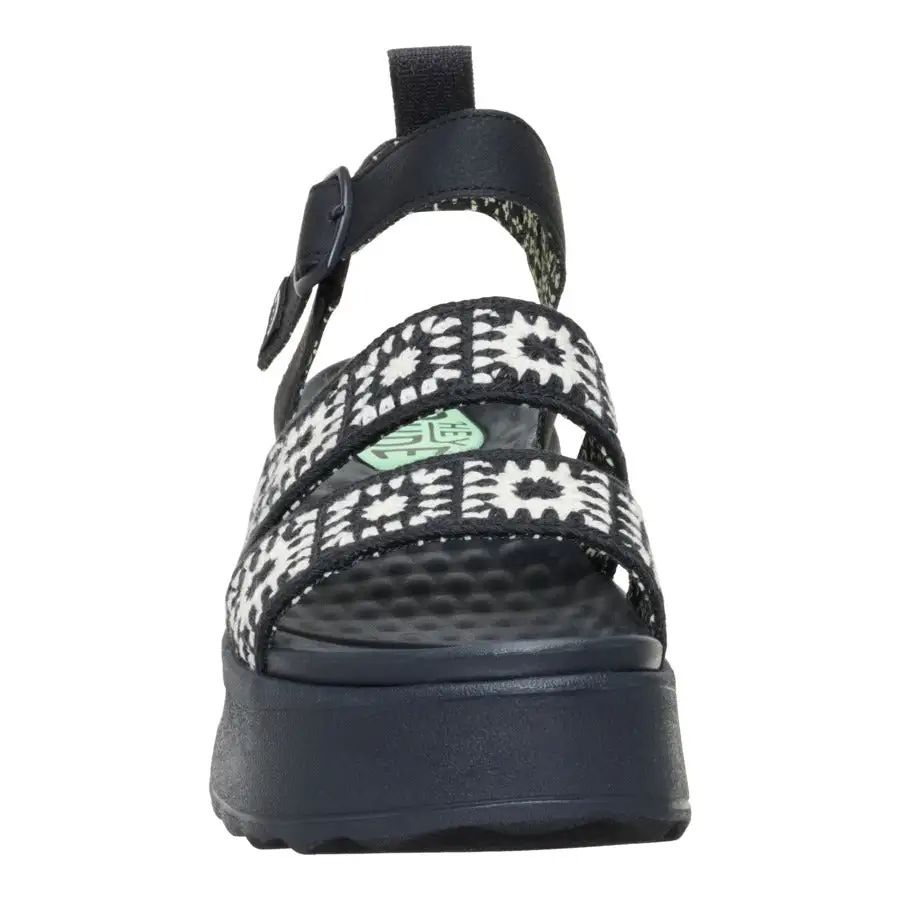 Delray Buckle Cottage Crochet - Black/White