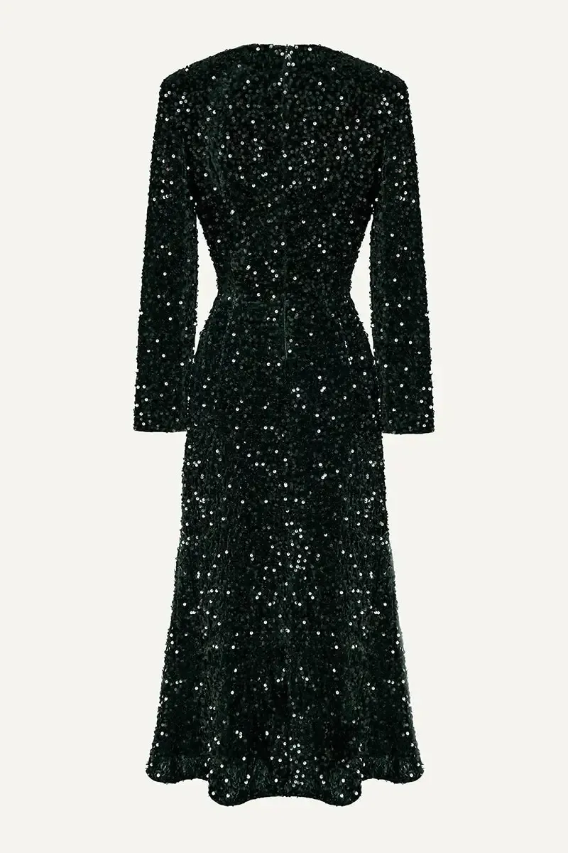Women's Round Neck Sequined Dress