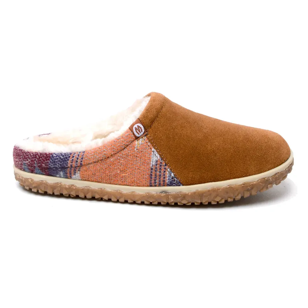 Minnetonka Women's Tahoe Pattern Knit and Suede Clog Slippers