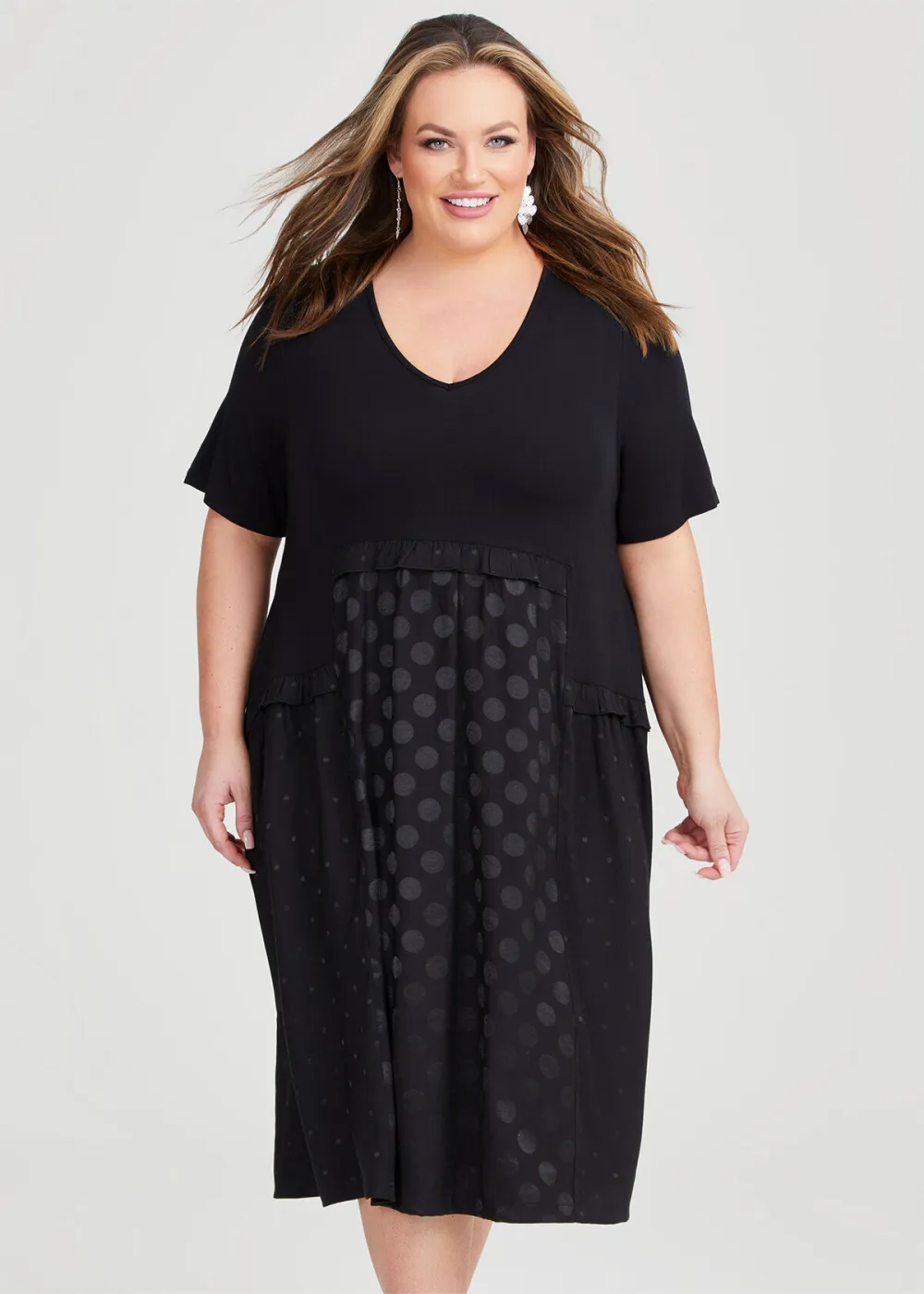 Satin Spot & Bamboo Dress