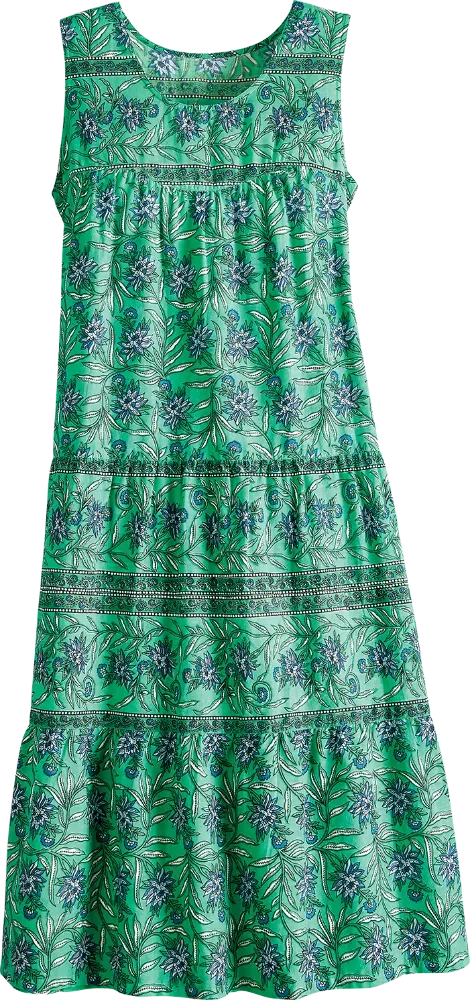 Sleeveless Cotton Tiered Lounge Dress