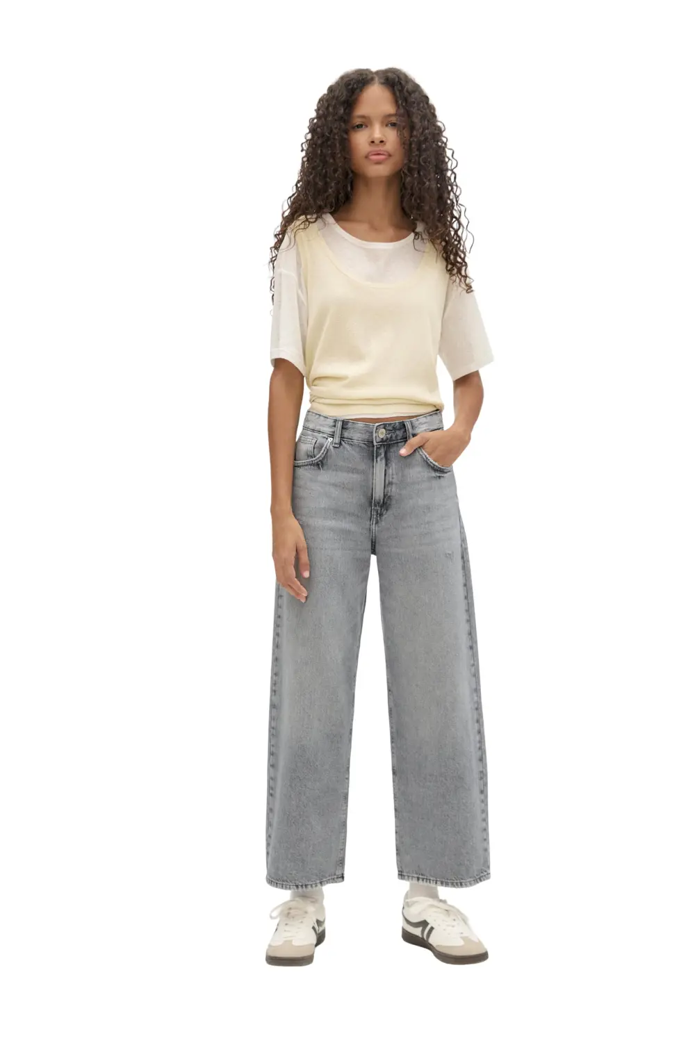 Jeans wide leg cropped