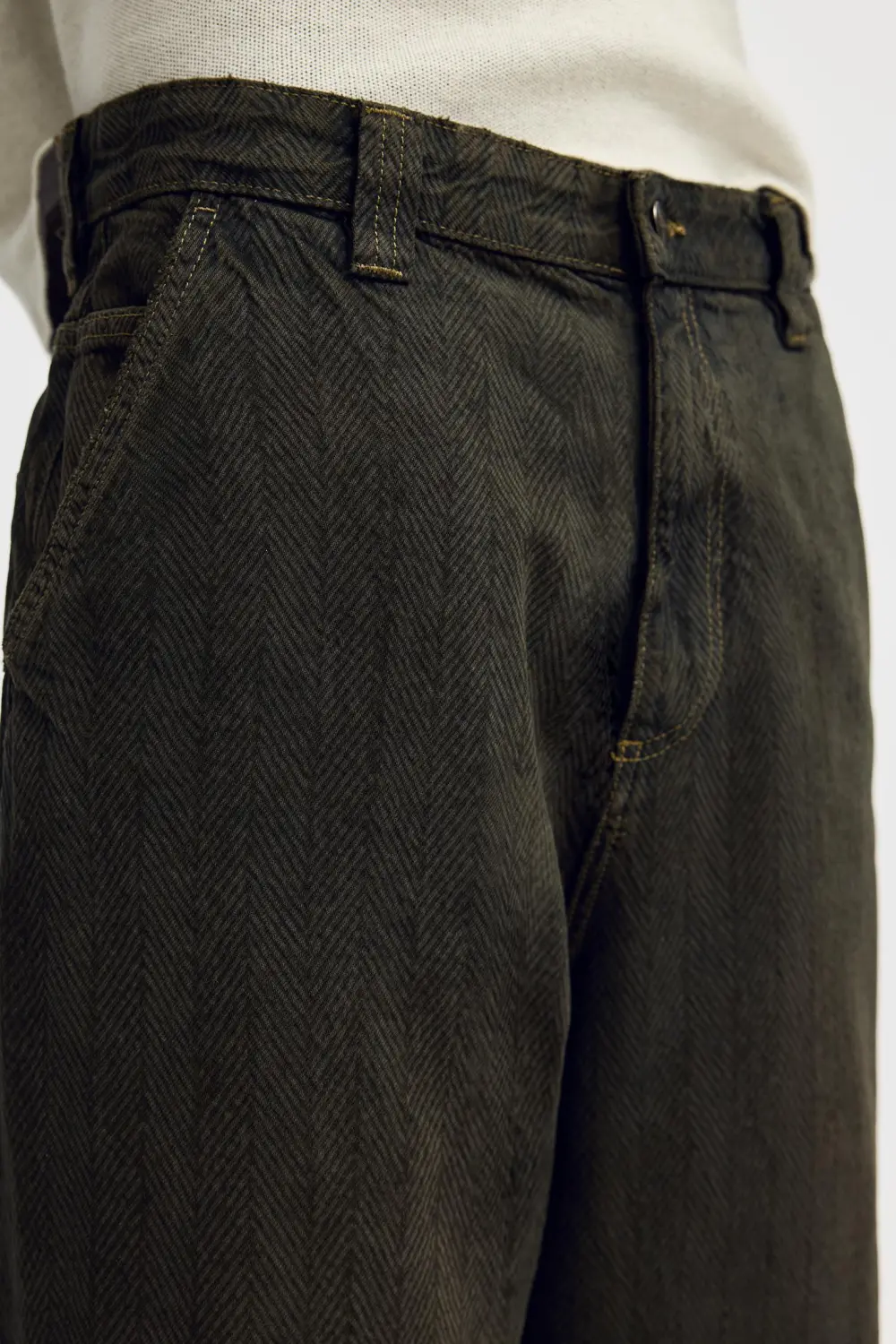 Herringbone print skater jeans