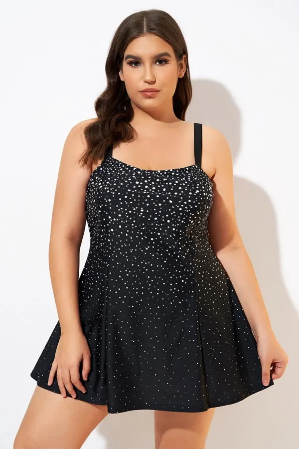 Blue Ocean Square Neckline Women Stylish Swimdress