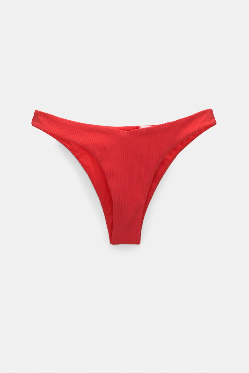 Ribbed V-shaped bikini bottoms