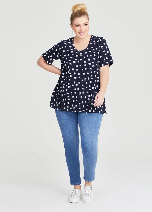 Cotton Brushstroke Print Tee