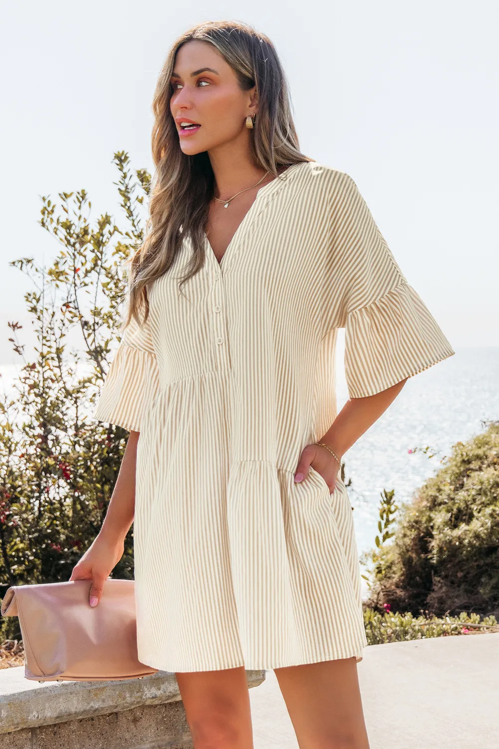 Off Beat Striped Mini Dress