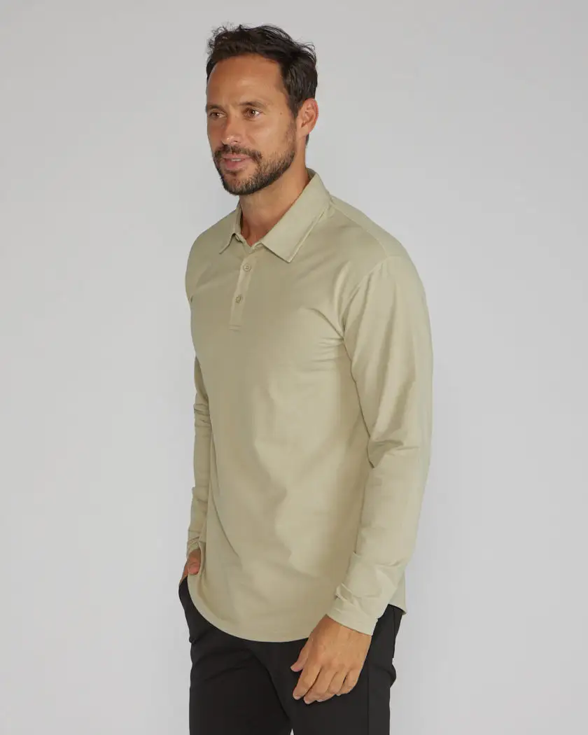 Drop-Cut Long Sleeve: Lux Polo