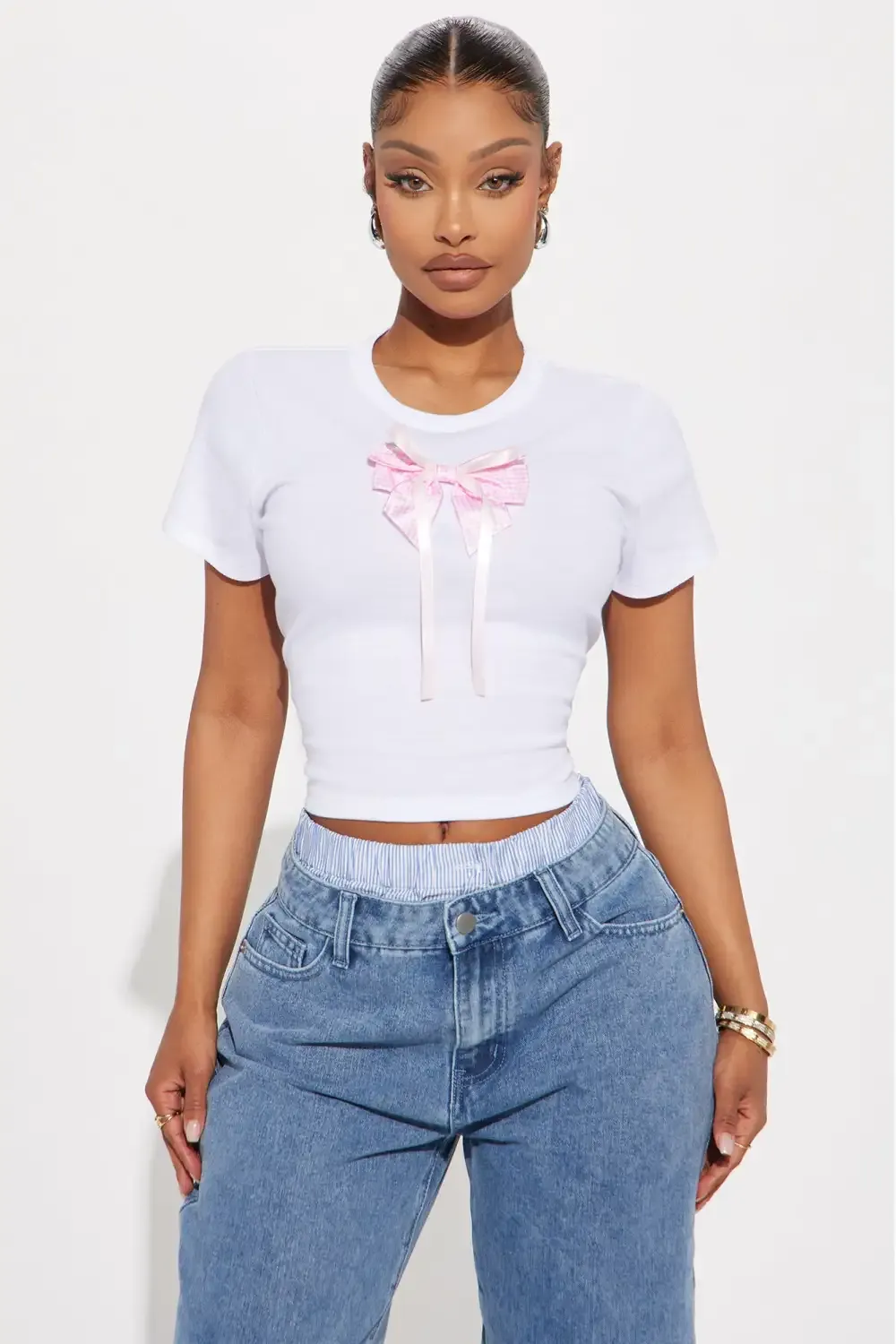Your Perfect Bow Baby Tee - White