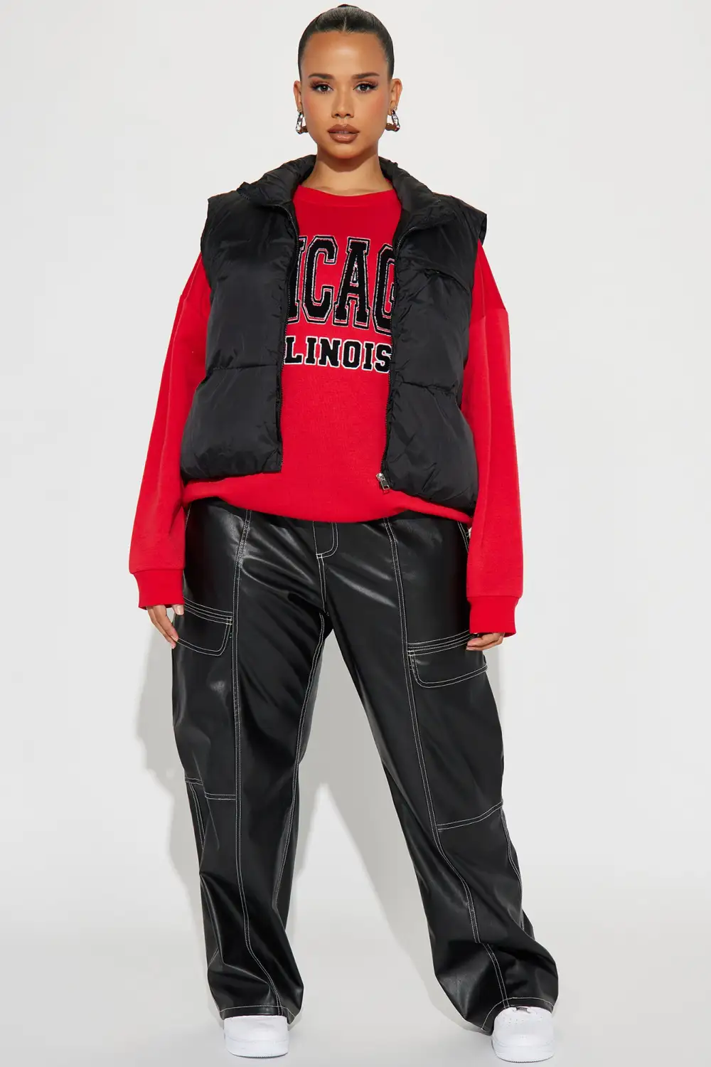 Icy Girl Puffer Vest - Black