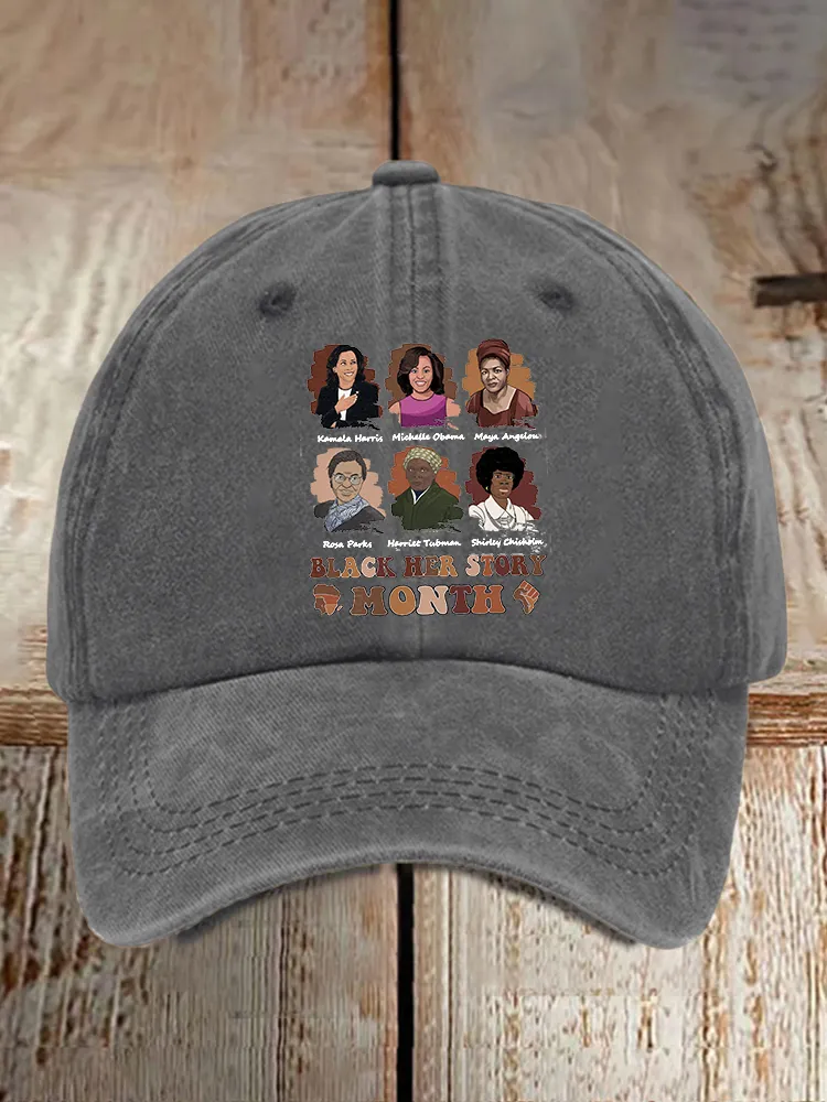 Black History Printed Baseball Cap