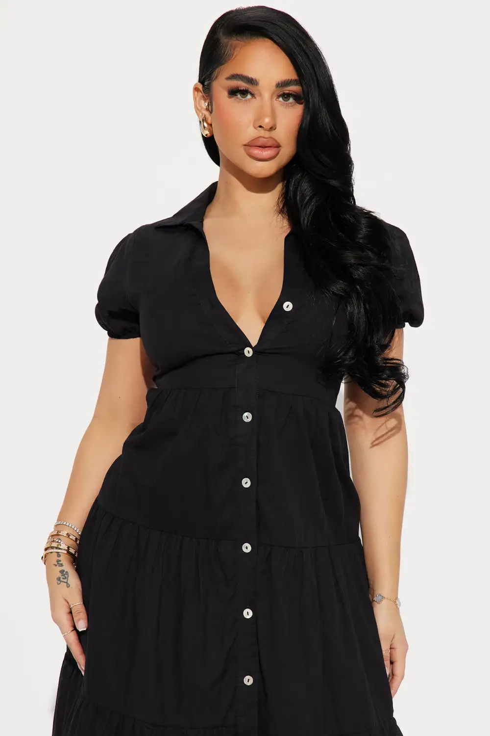 Stella Midi Dress - Black