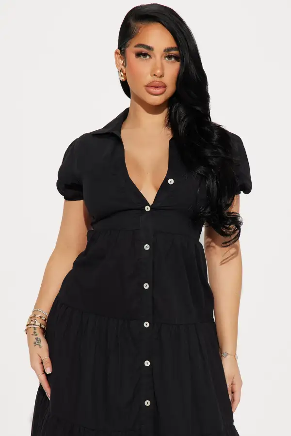 Stella Midi Dress - Black