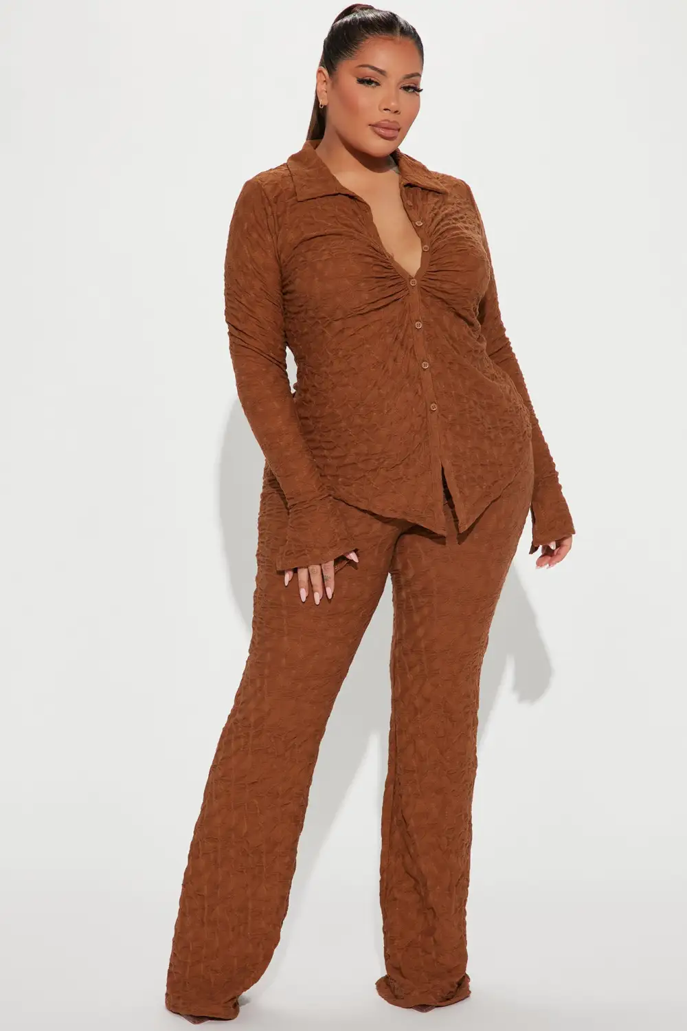 Petite Liliana Pant Set - Brown