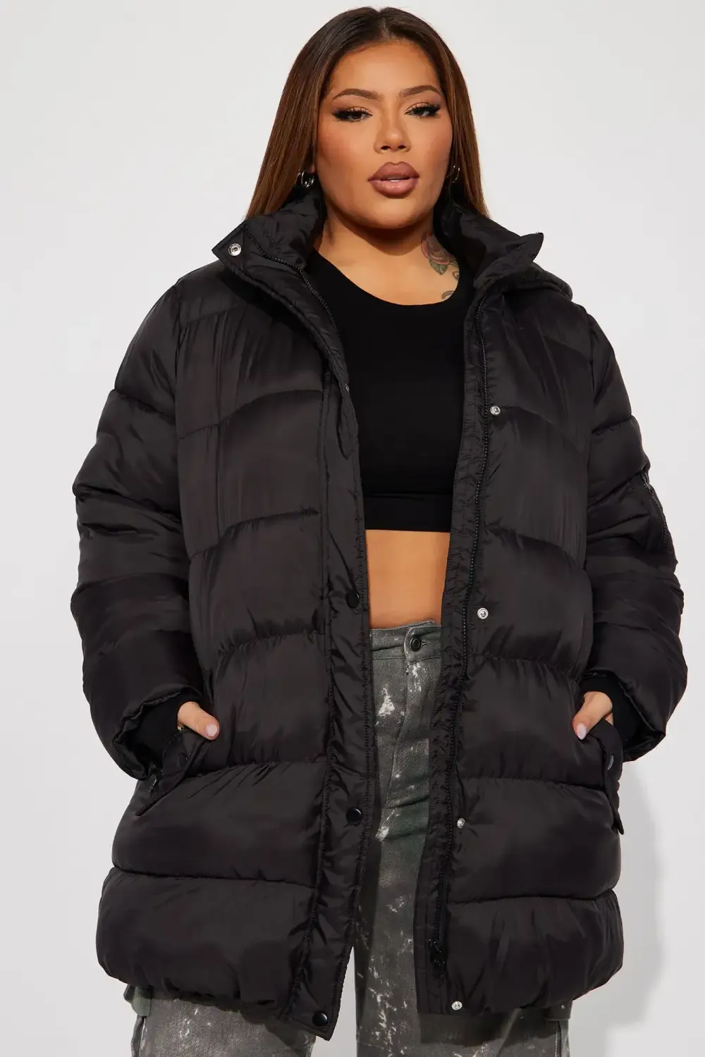 Snow Storm Puffer Jacket - Black