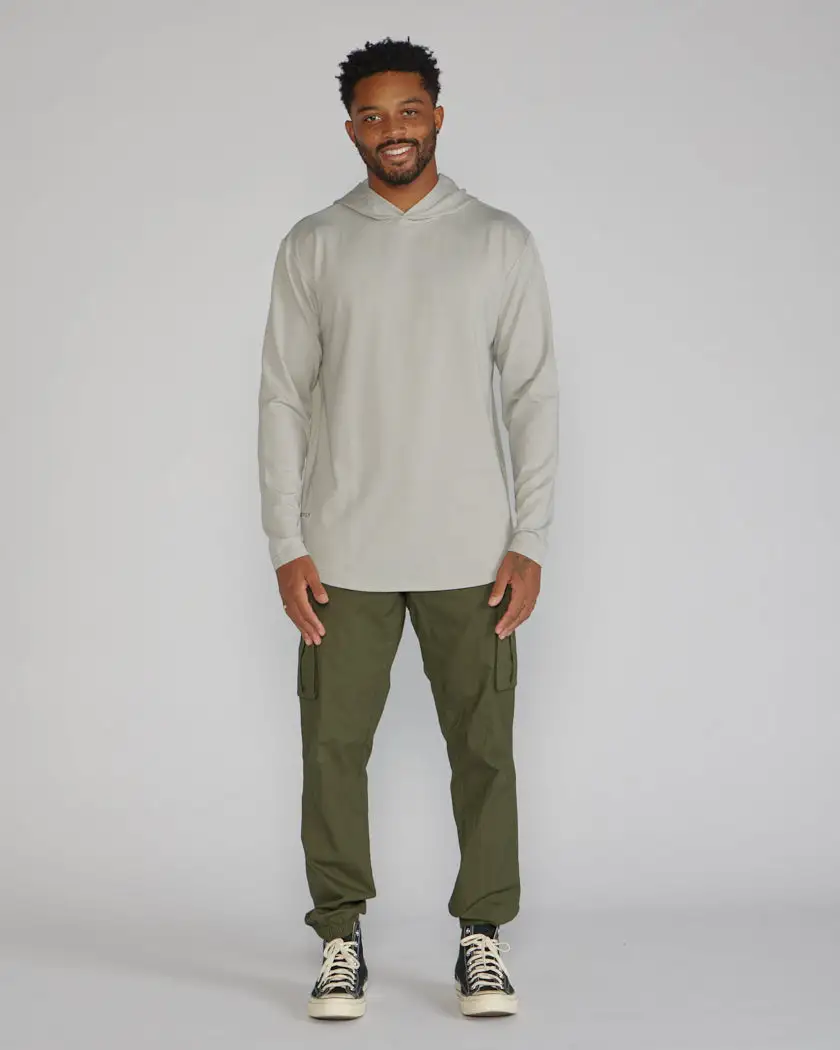 Hooded Drop-Cut Long Sleeve