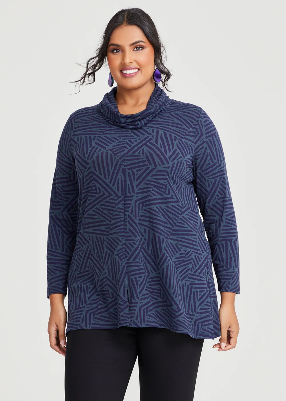 Natural Abstract Stripe Top
