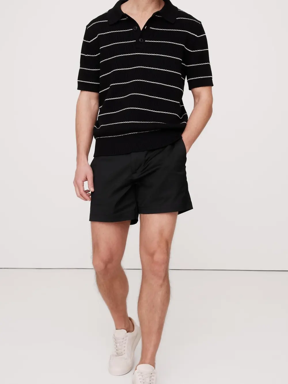 Men's Black Quick-Drying Cotton Shorts