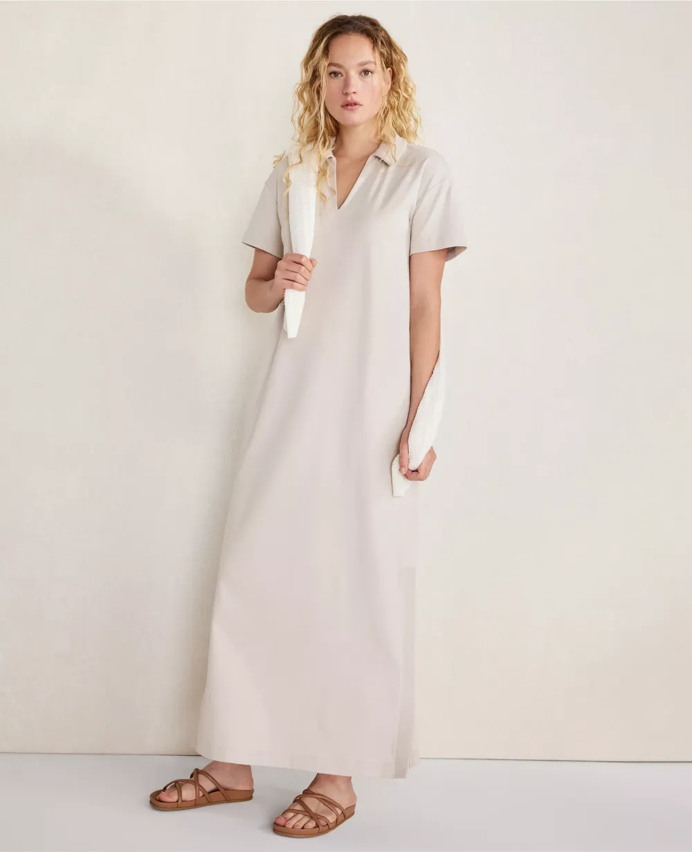 Haven Well Within Organic Cotton Interlock Collared Maxi Dress