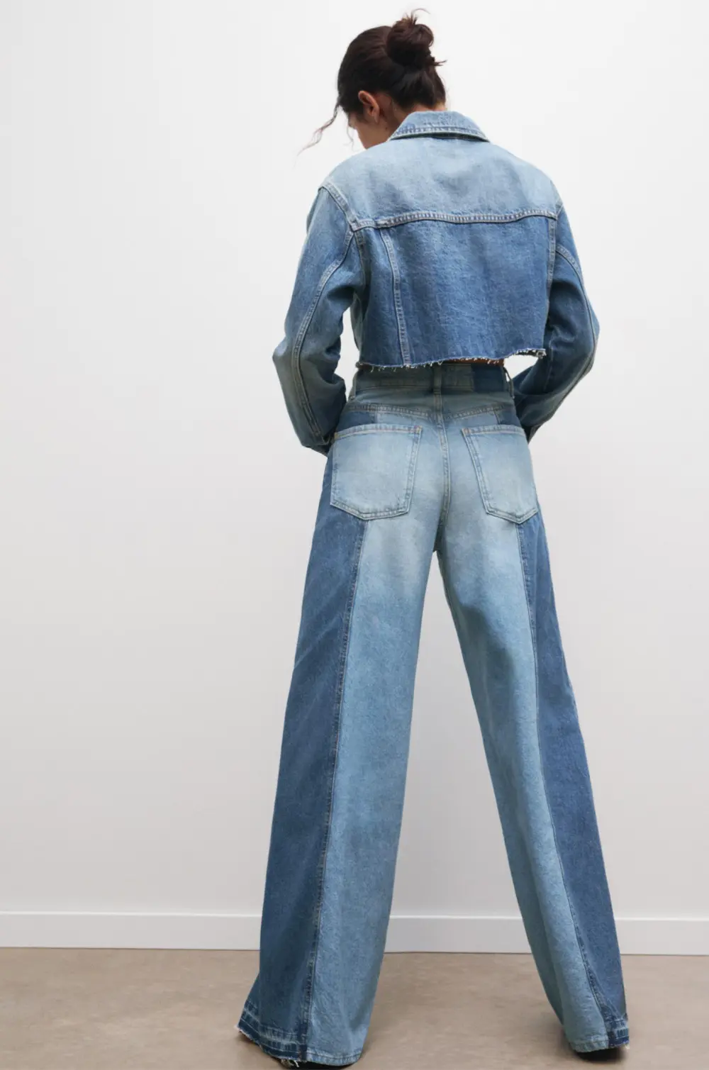 Jeans wide leg patchwork