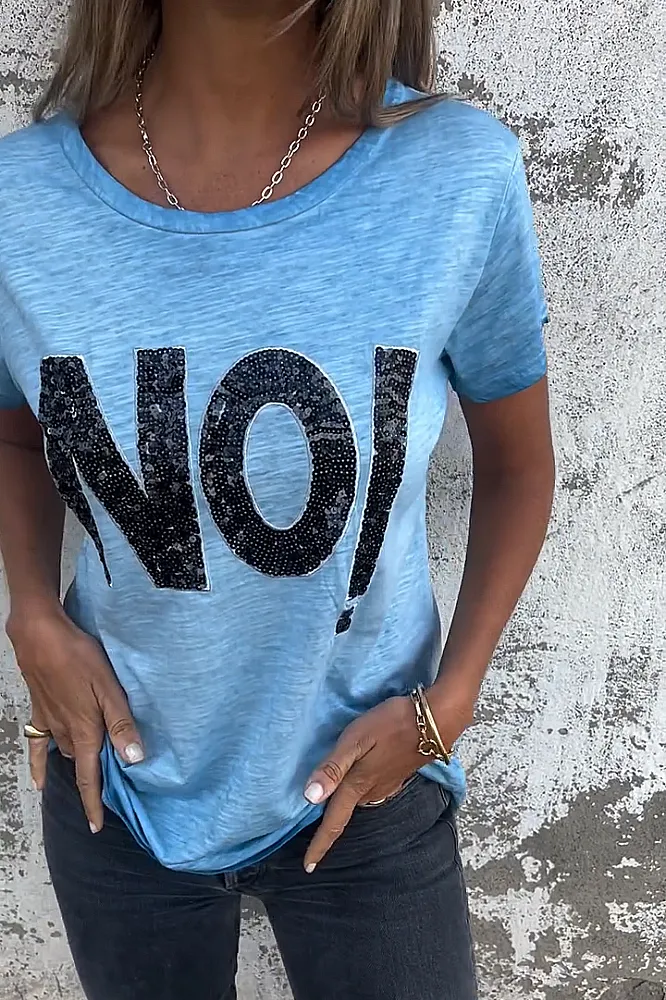 Women's sequin pattern casual T-shirt