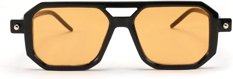 FEISEDY Vintage Square 70s Flat Aviator Sunglasses Women Men Classic Retro Stylish Frame UV400 Sunglasses B2622