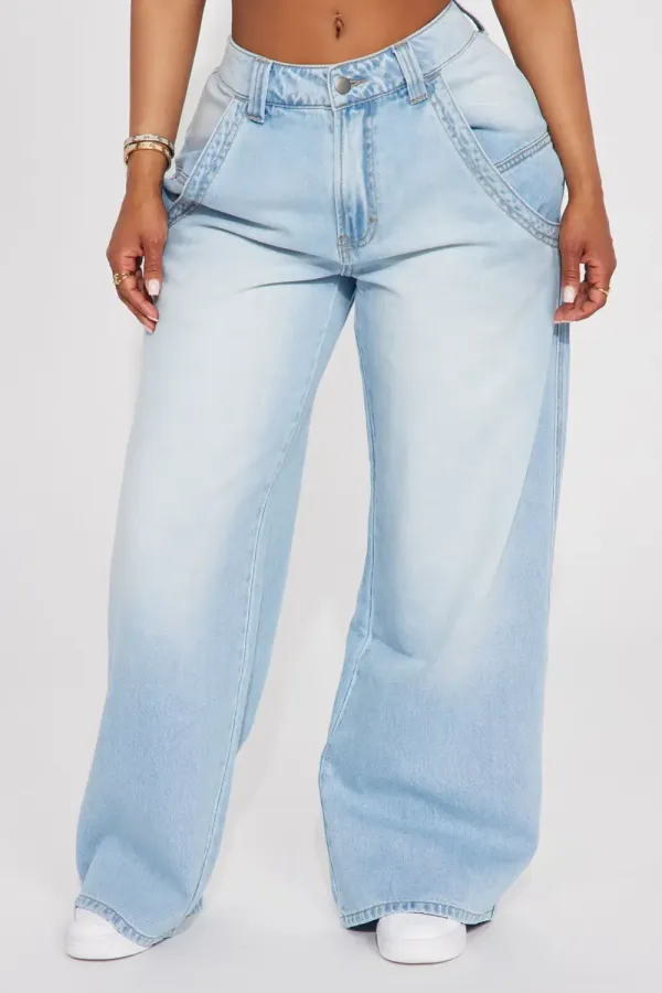 The Party's Over Baggy Jeans - Light Wash
