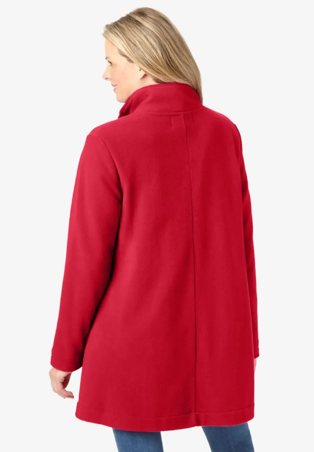 Fleece Swing Funnel-Neck Coat