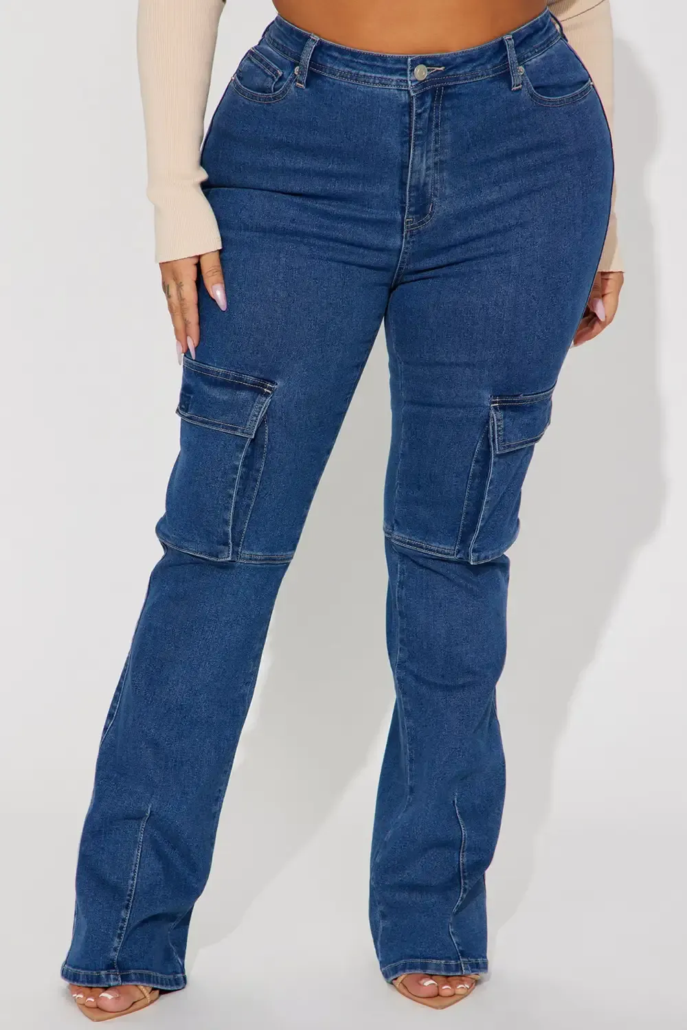 Got My Way Stretch Cargo Bootcut Jean - Dark Wash
