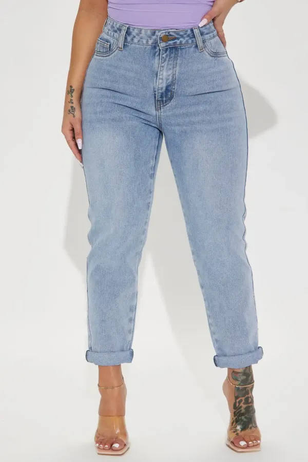 So Far So Good Non Stretch Mom Jeans - Light Wash