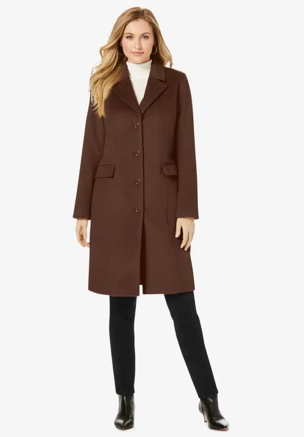 Notch Collar Wool Coat